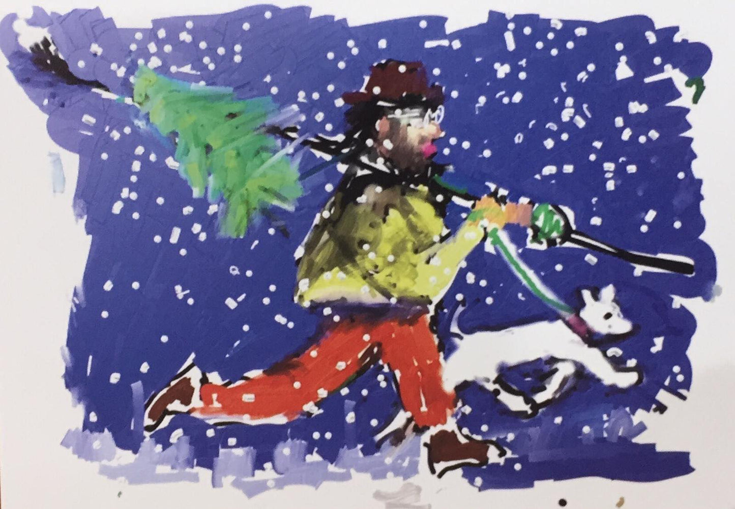 Tom Flood carrying home his Christmas Tree